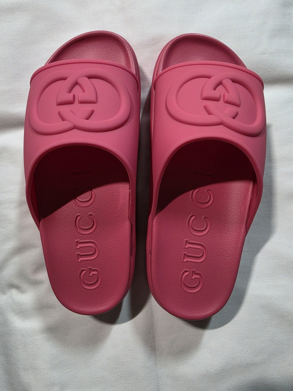 Pink Rubber Platform Slide Sandals - Women's Size 10